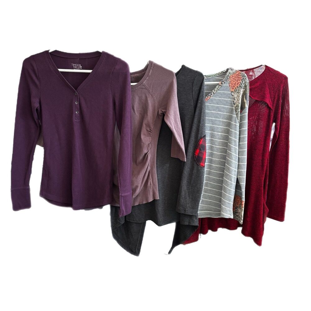 Womens Casual Fall Winter Top Lot Small 5 Piece Comfort Everyday Basic Normcore
